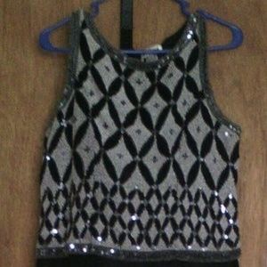 sequin top dress / sheer bottom gown